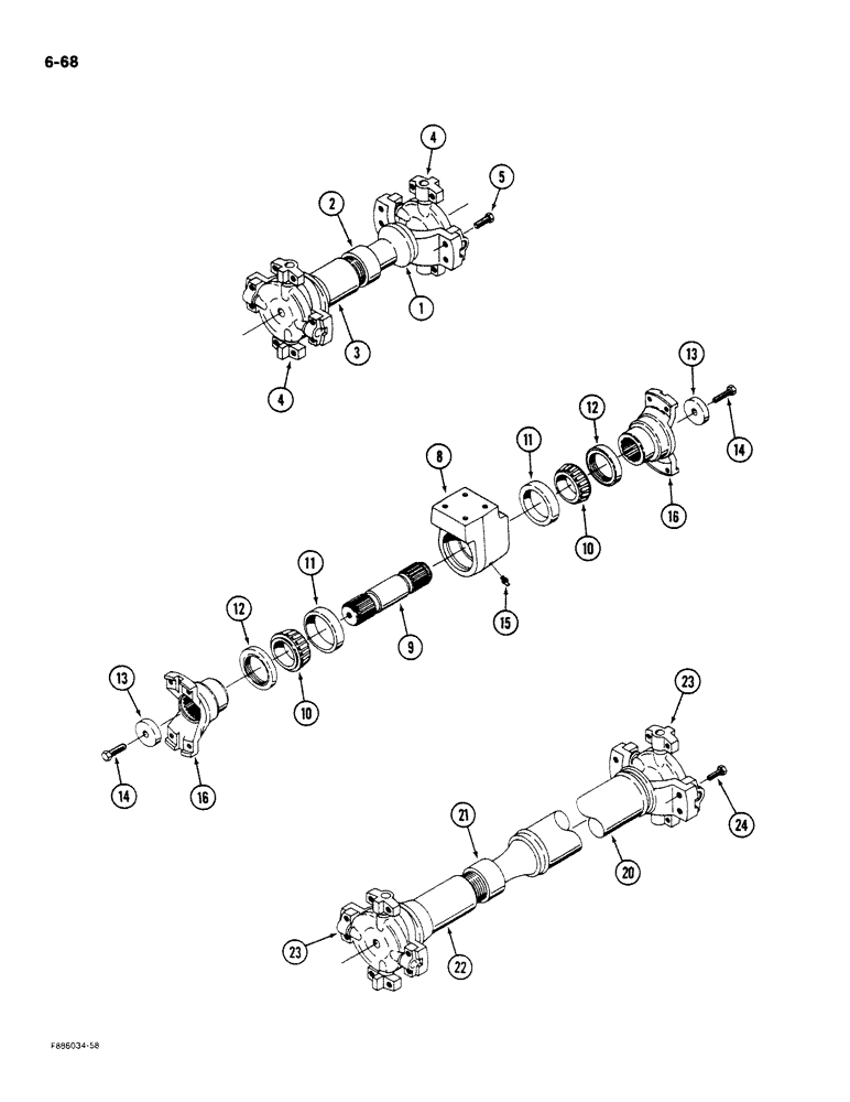 Схема запчастей Case IH STEIGER - (6-068) - PTO DRIVE SHAFT (06) - POWER TRAIN