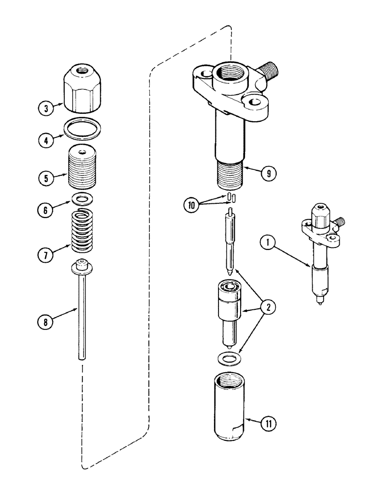 Схема запчастей Case IH 1390 - (A-13) - FUEL INJECTOR ASSEMBLY (01) - ENGINE