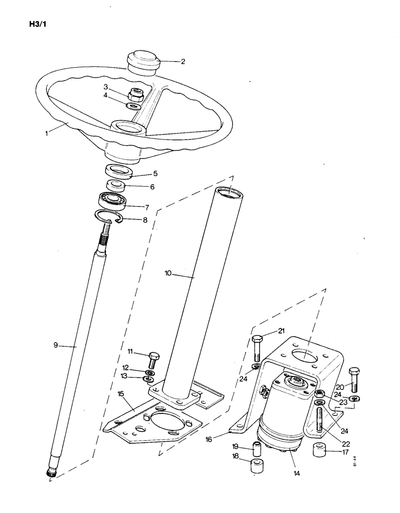 Схема запчастей Case IH 1190 - (H-03) - STEERING COLUMN, POWER STEERING (13) - STEERING SYSTEM