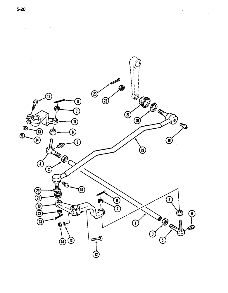 Схема запчастей Case IH 255 - (5-20) - TIE ROD AND STEERING LINKAGE, NONADJUSTABLE AXLE (05) - STEERING