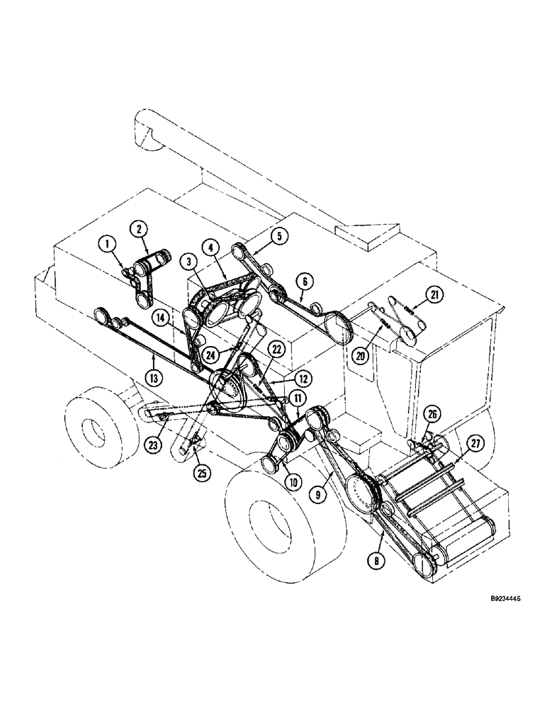 Схема запчастей Case IH 2144 - (1-16) - PICTORIAL INDEX, BELTS, CHAINS (00) - PICTORIAL INDEX