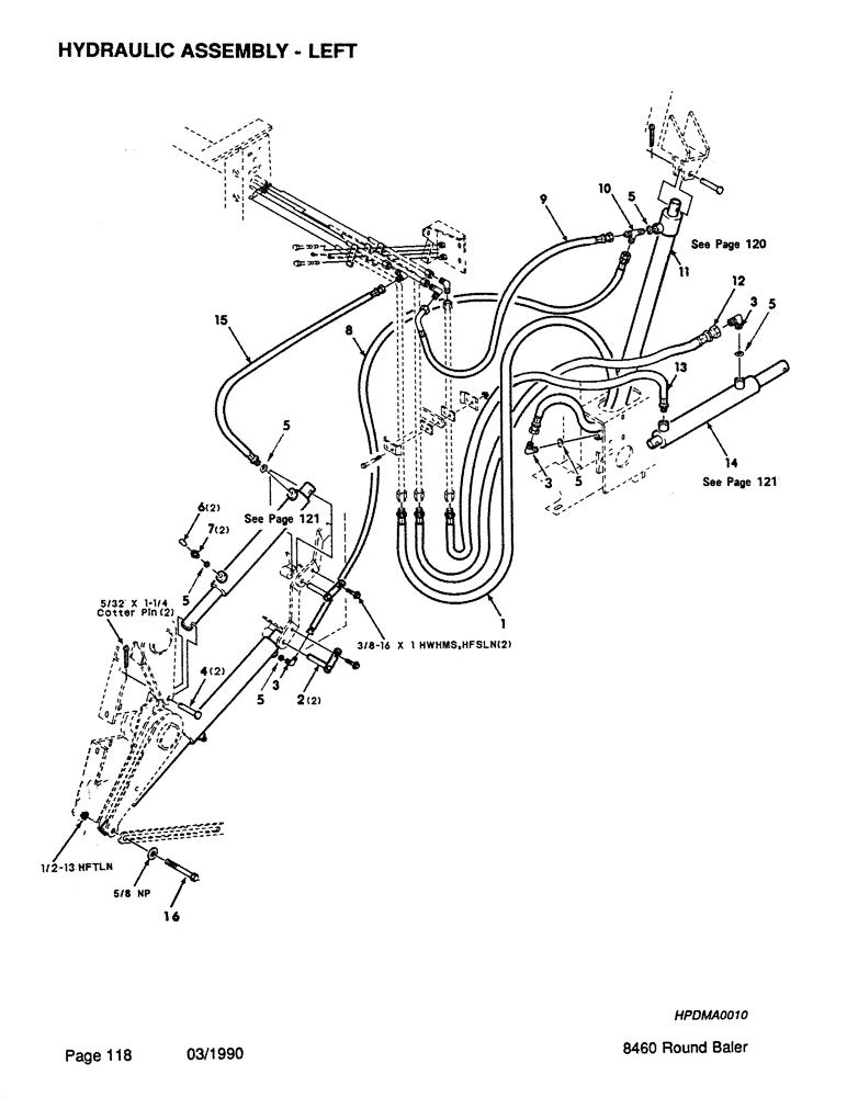 Схема запчастей Case IH 8460 - (118) - HYDRAULIC ASSEMBLY, LEFT (07) - HYDRAULICS