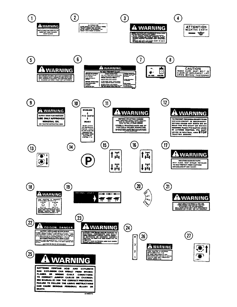 Схема запчастей Case IH 1594 - (9-384) - DECALS - WARNINGS AND INSTRUCTIONS (09) - CHASSIS/ATTACHMENTS