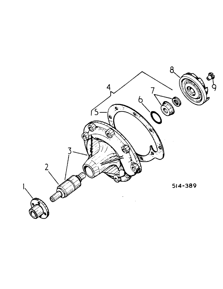 Схема запчастей Case IH 385 - (12-15) - POWER, WATER PUMP Power