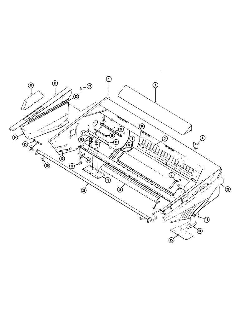 Схема запчастей Case IH 1255 - (100) - HEADER AND SHIELDS (58) - ATTACHMENTS/HEADERS