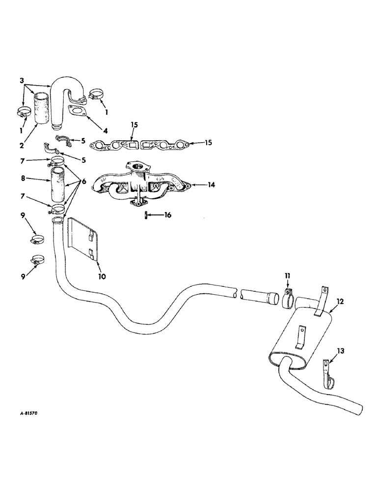 Схема запчастей Case IH 424 - (018) - CARBURETED ENGINE, EXHAUST SYSTEM, TRACTORS WITH UNDERSLUNG EXHAUST (01) - ENGINE