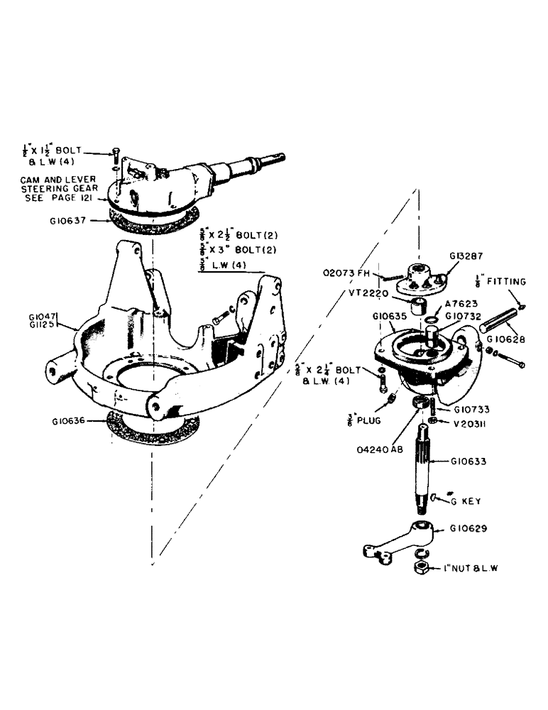 Схема запчастей Case IH 300-SERIES - (122) - STEERING LEVER, SHAFT AND SUPPORT, 301-311 GENERAL PURPOSE (05) - STEERING