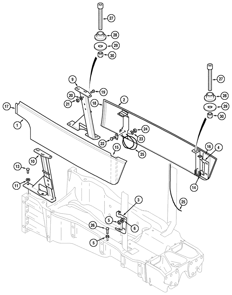 Схема запчастей Case IH MX135 - (09-12) - SIDE PANELS (09) - CHASSIS/ATTACHMENTS