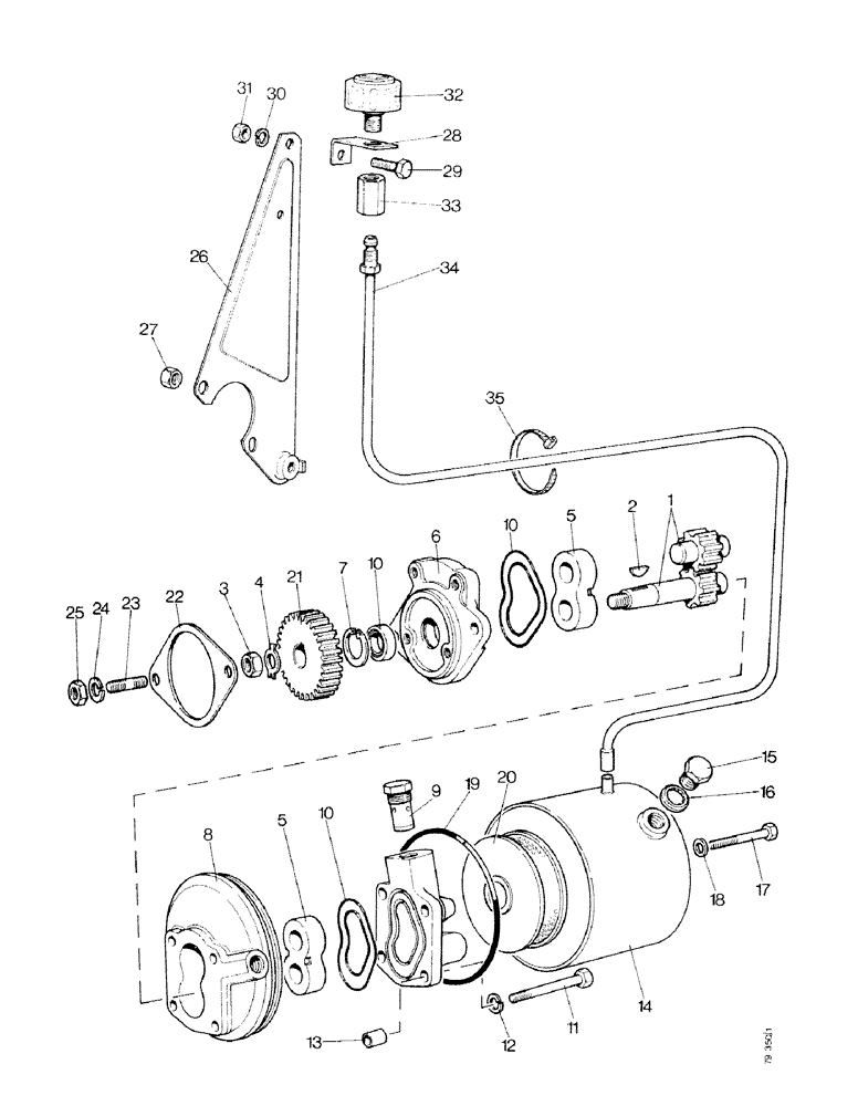 Схема запчастей Case IH 1490 - (H09-1) - STEERING PUMP AND RESERVOIR (13) - STEERING SYSTEM