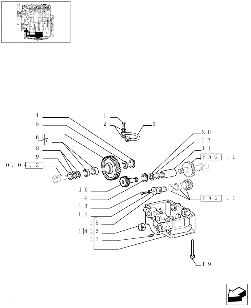 Схема запчастей Case IH JX95 - (0.10.5[02]) - DYNAMIC BALANCER, GEARS & SHAFTS (01) - ENGINE