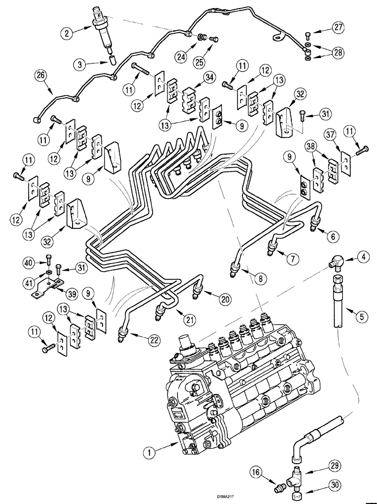 Схема запчастей Case IH SPX3200B - (038) - FUEL INJECTION SYSTEM (10) - ENGINE