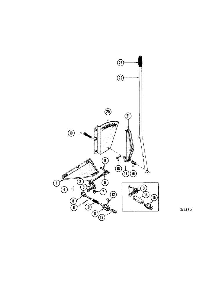 Схема запчастей Case IH 1050 - (18) - VARIABLE DRIVE CONTROL LEVER 