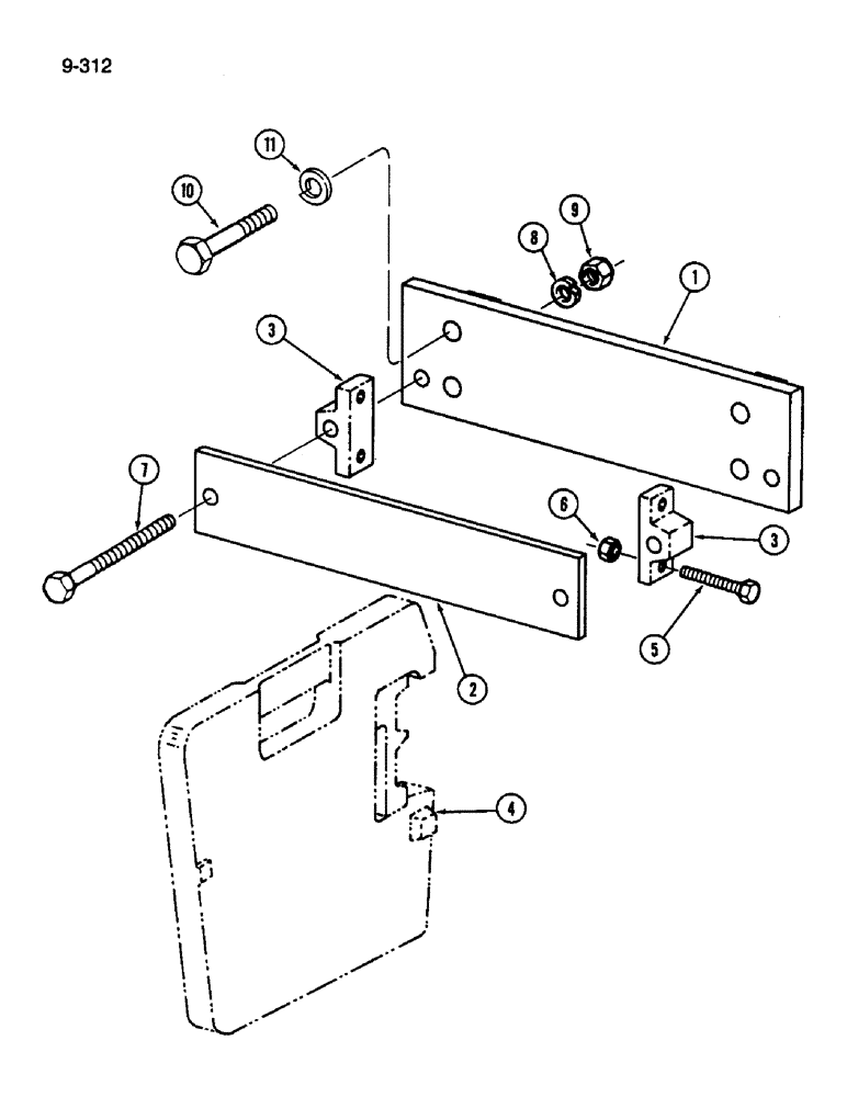 Схема запчастей Case IH 1844 - (9-312) - WEIGHTS AND BRACKETS, 1844 COTTON PICKER (12) - CHASSIS