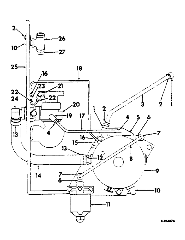 Схема запчастей Case IH 420 - (288) - L.P. GAS FUEL PIPES AND CONNECTIONS, 414, UP TO CH812E, 420, UP TO CH1371E (10) - ENGINE