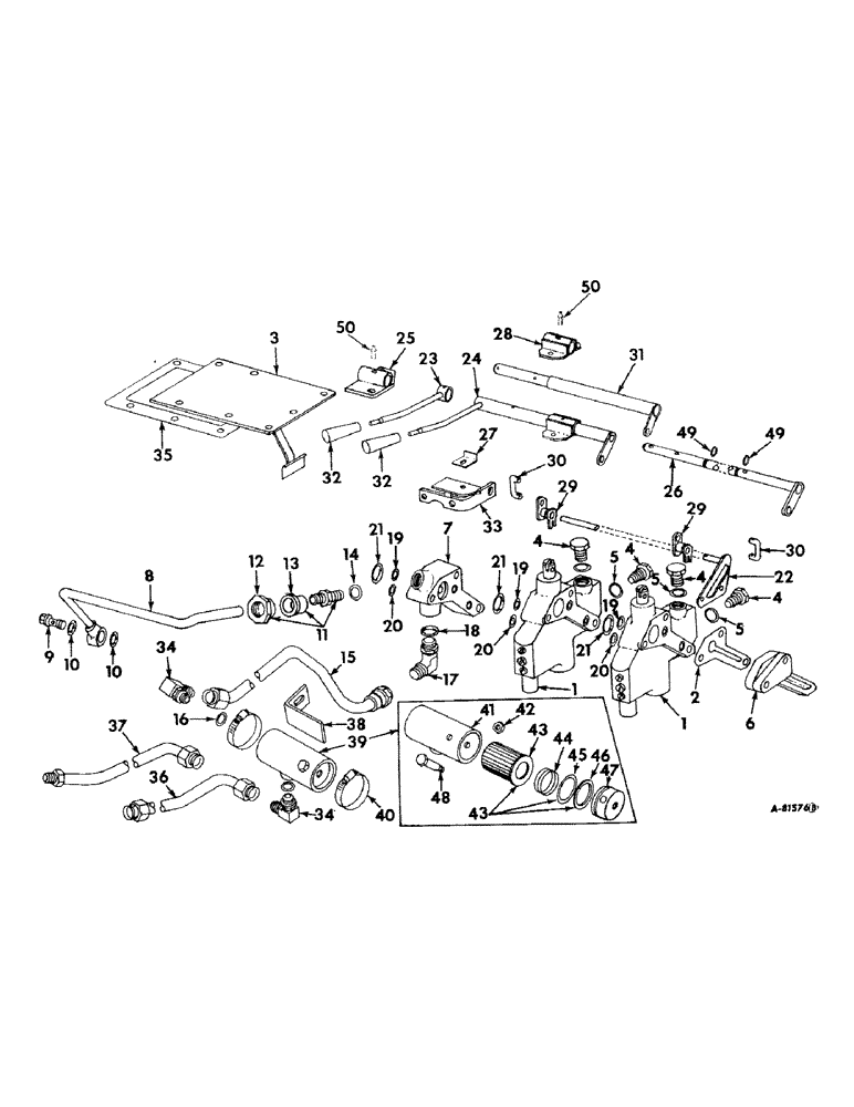 Схема запчастей Case IH 424 - (147) - HYDRAULIC SYSTEM, AUXILIARY VALVES AND CONNECTIONS (07) - HYDRAULIC SYSTEM