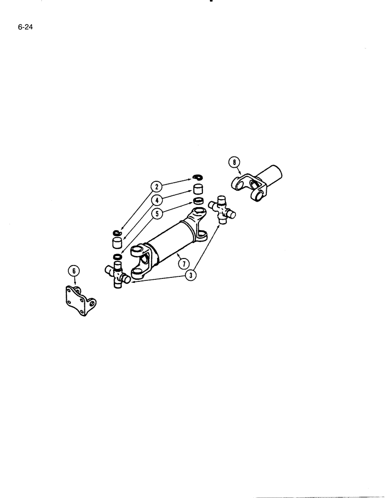 Схема запчастей Case IH 5000 - (6-24) - PROPELLER SHAFT ASSEMBLY (06) - POWER TRAIN