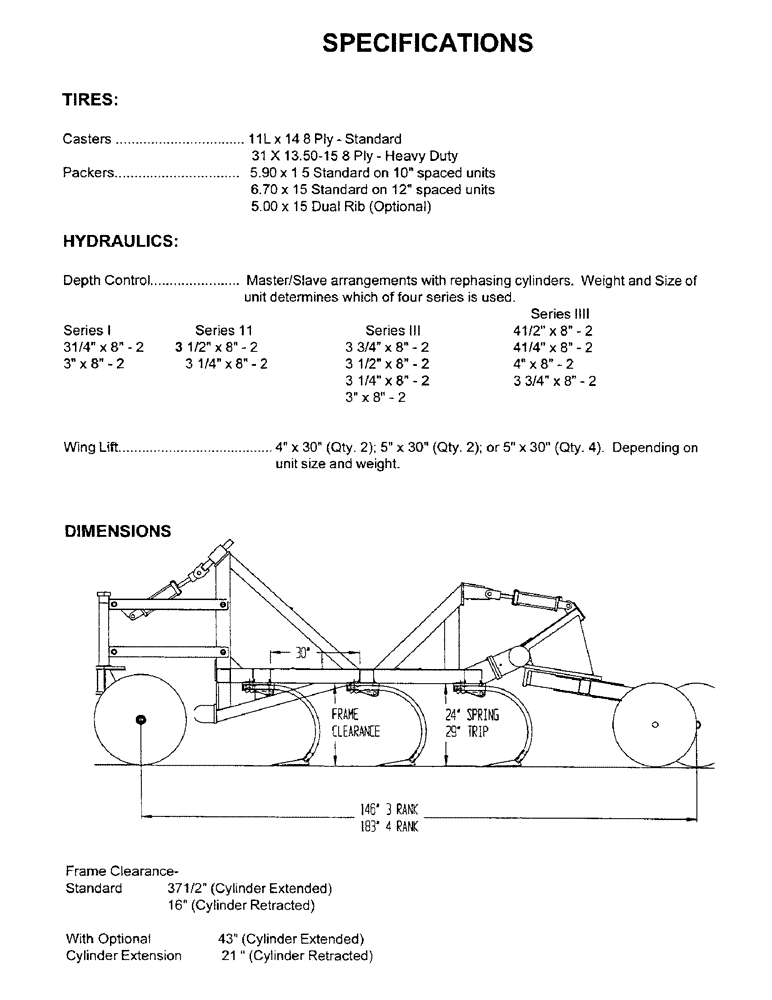 Схема запчастей Case IH CONCORD - (A14) - SPECIFICATIONS 