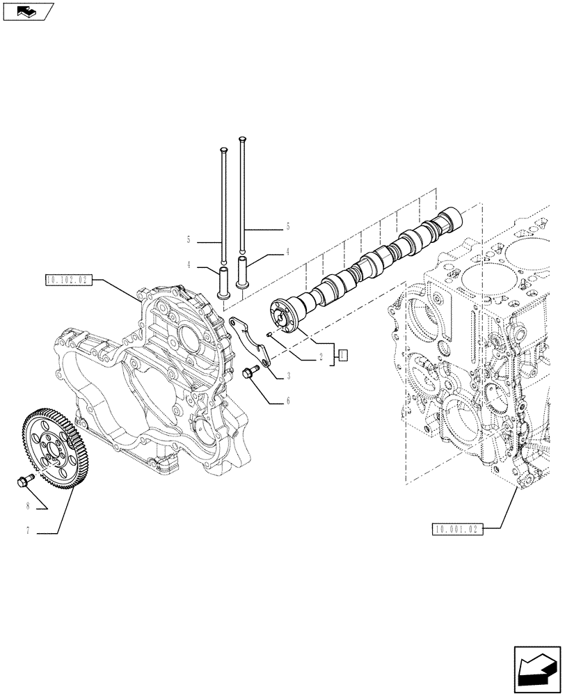 Схема запчастей Case IH F5AE5484A A002 - (10.106.01) - CAMSHAFT - TIMING CONTROL (504228067) (10) - ENGINE