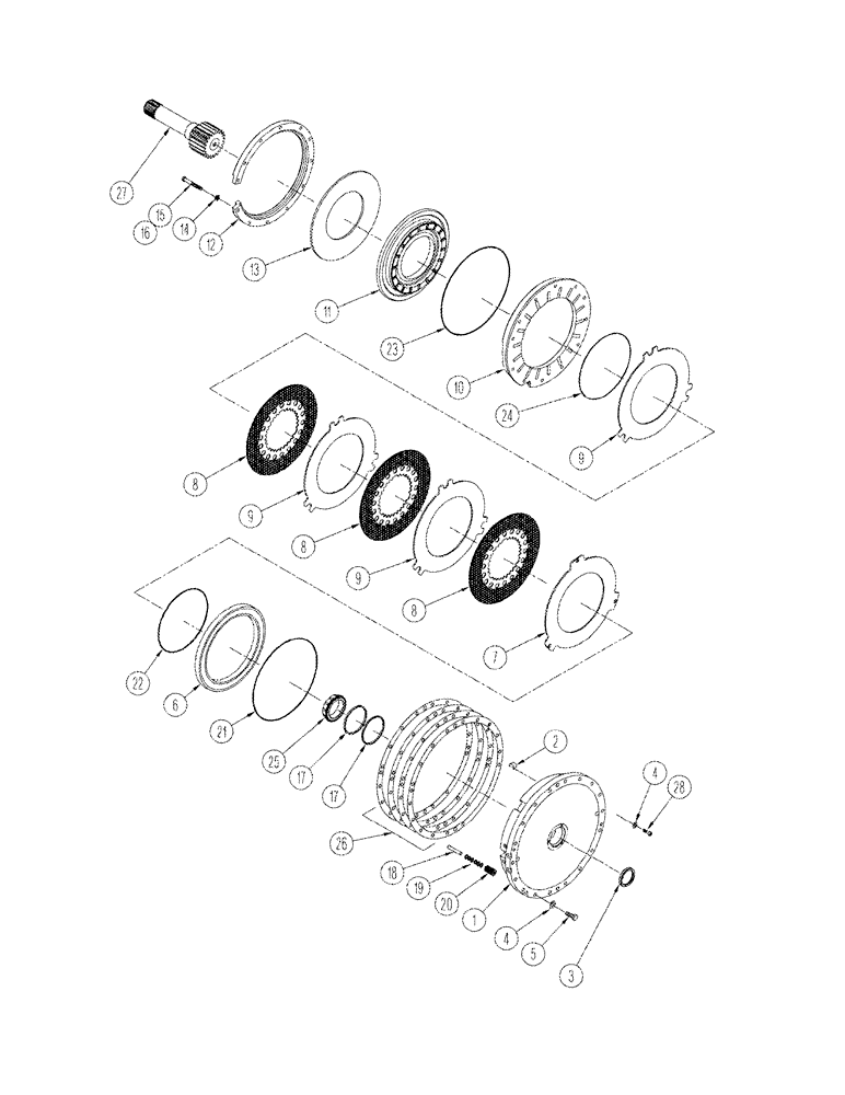 Схема запчастей Case IH STX450 - (06-71) - 400 SERIES AXLE ASSEMBLY - BRAKE AND RIGHT-HAND CARRIER (06) - POWER TRAIN