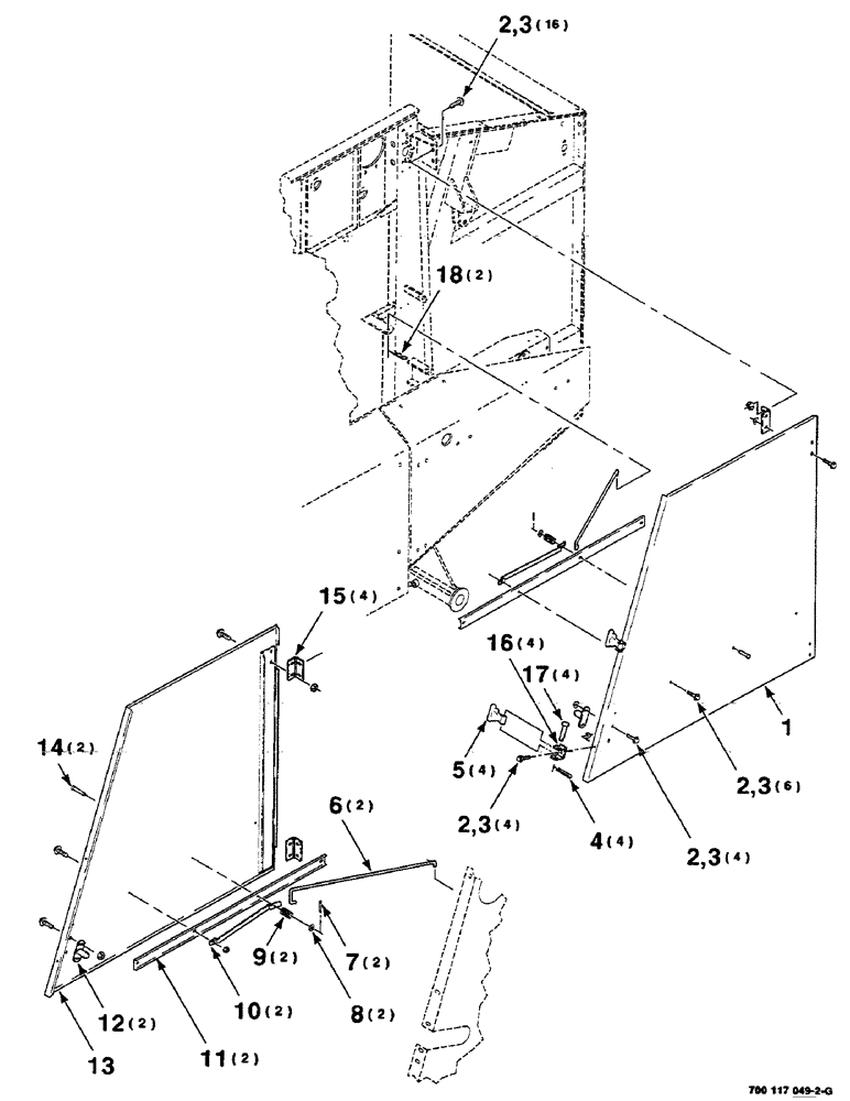 Схема запчастей Case IH 8455 - (7-12) - SHIELDS ASSEMBLY (UPPER SIDE) (12) - MAIN FRAME