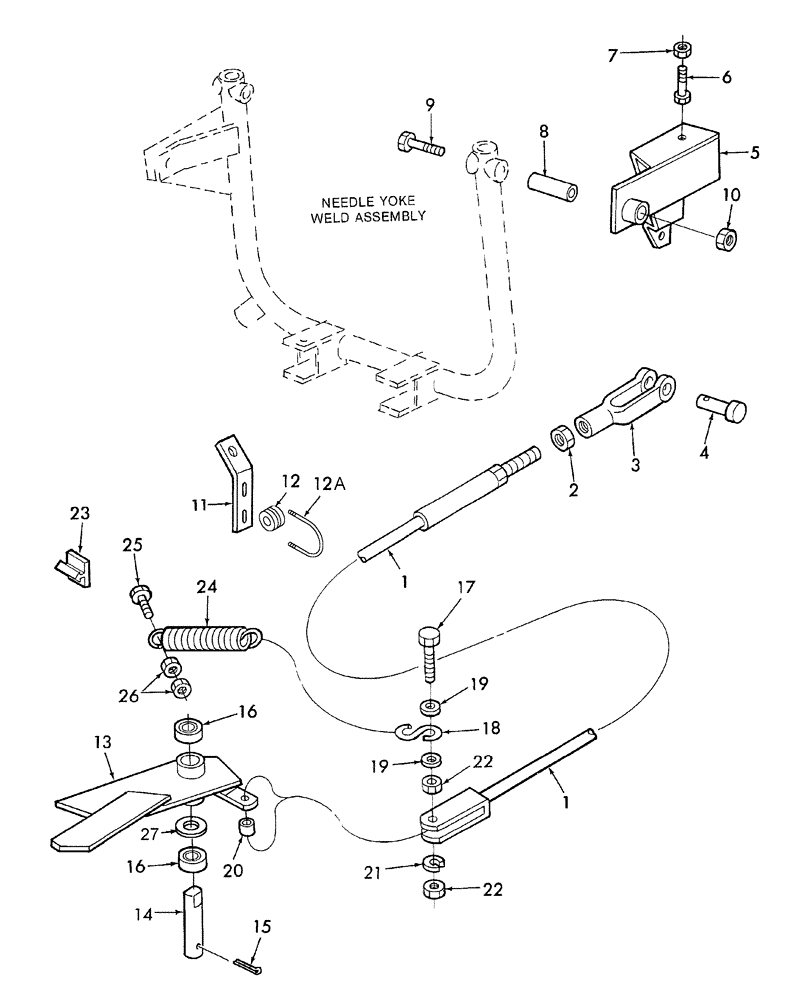 Схема запчастей Case IH SBX550 - (024) - NEEDLE SAFETY LATCH (62) - PRESSING - BALE FORMATION