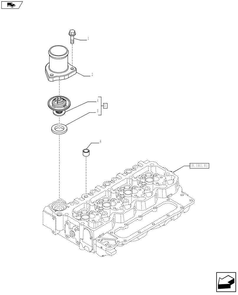 Схема запчастей Case IH F4DFE413D A002 - (10.402.01[02]) - PIPING - ENGINE COOLING SYSTEM (2854591-2858073-2854096) (10) - ENGINE