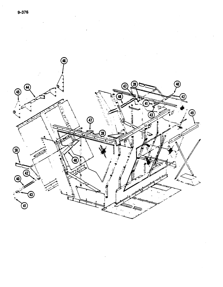 Схема запчастей Case IH 782 - (9-376) - BASKET, LOW DRUM P.I.N. 507 THRU 681, HIGH DRUM P.I.N. 507 THRU 2124 (09) - CHASSIS ATTACHMENTS