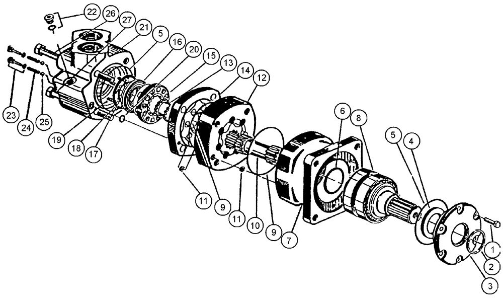 Схема запчастей Case IH A7700 - (B03.07[01]) - Hydraulic Motor {6000 Char-lynn: 59.9 cu.in.} (07) - HYDRAULICS