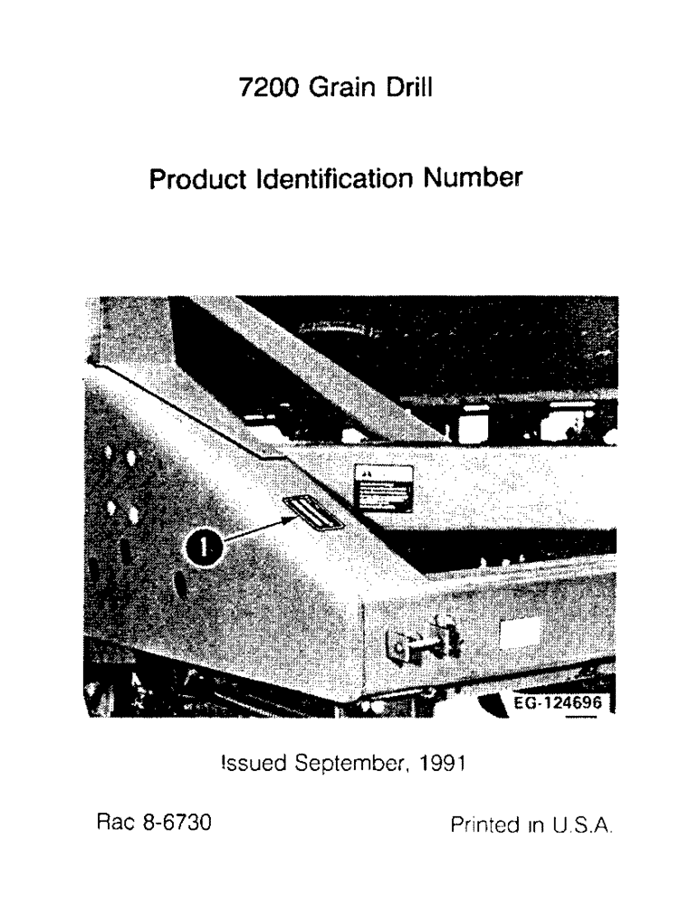 Схема запчастей Case IH 7200 - (1-2) - PRODUCT IDENTIFICATION NUMBER (00) - PICTORIAL INDEX