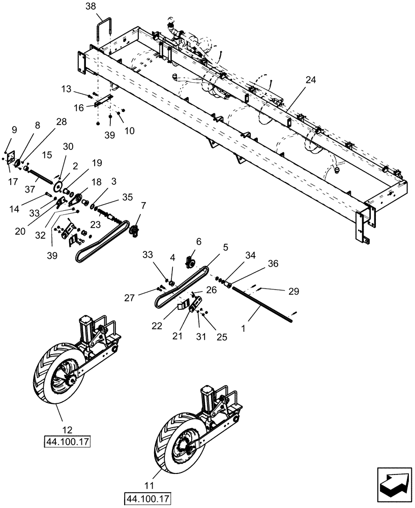 Схема запчастей Case IH 1220 - (35.720.03) - DRIVE SYSTEM - 6R RIGID TRAILING WITH LIQUID FERTILIZER (35) - HYDRAULIC SYSTEMS