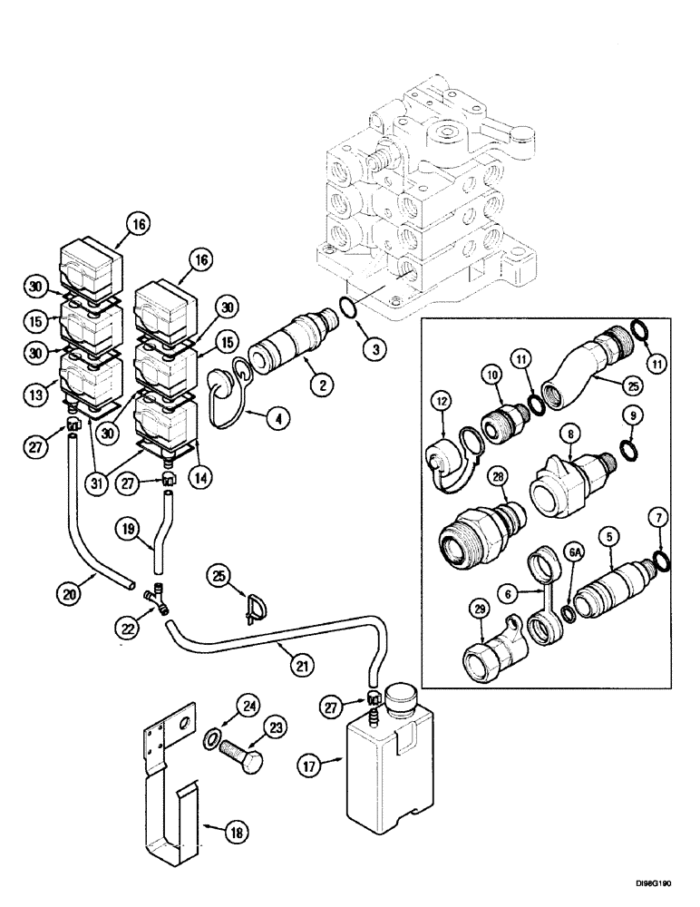 Схема запчастей Case IH 5150 - (8-062) - HYDRAULIC COUPLINGS AND COLLECTORS (08) - HYDRAULICS