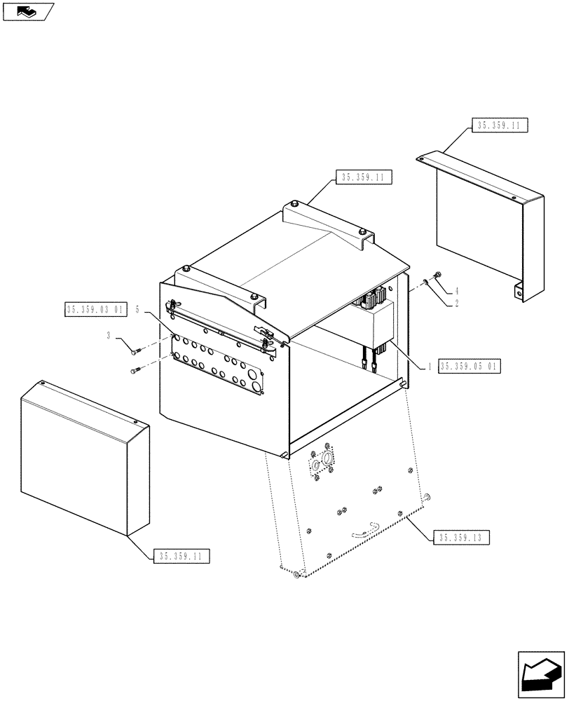 Схема запчастей Case IH 810 - (35.359.04) - HYDRAULIC CONTROL VALVE BOX, DOUBLE BIN WITHOUT AUGERS (35) - HYDRAULIC SYSTEMS