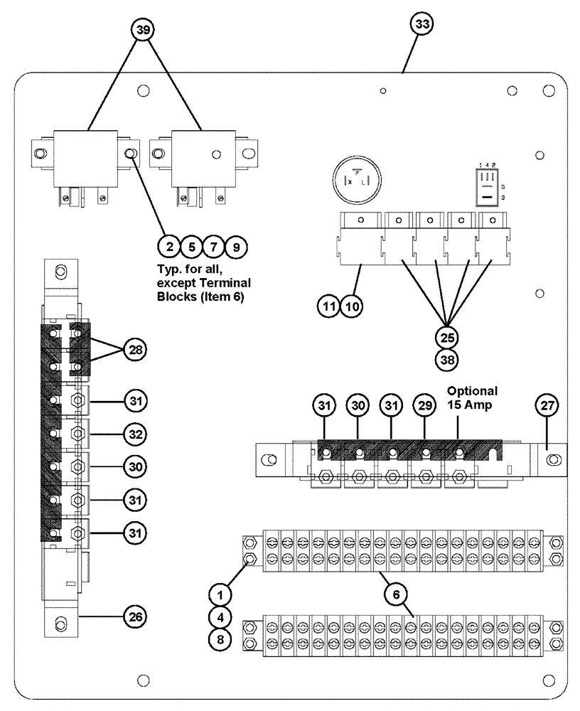 Схема запчастей Case IH 4330 - (08-002) - ELECTRICAL PANEL ASSEMBLY (06) - ELECTRICAL