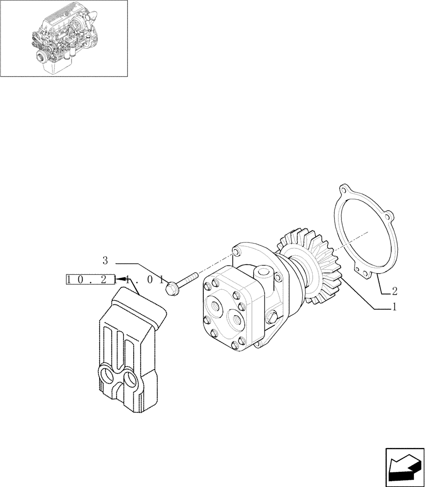 Схема запчастей Case IH 7010 - (10.210.02[02]) - FUEL PUMP & RELATED PARTS - 9010 (10) - ENGINE