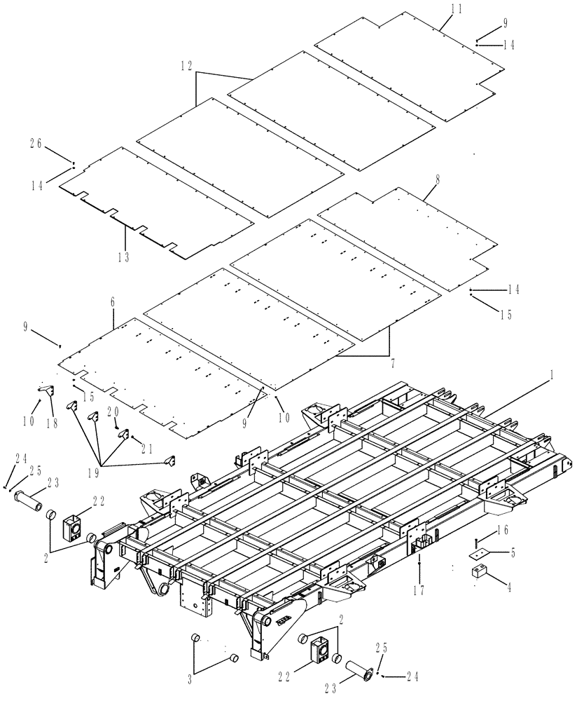 Схема запчастей Case IH 635 - (80.200.15) - MODULE, FLOOR (80) - CROP STORAGE/UNLOADING