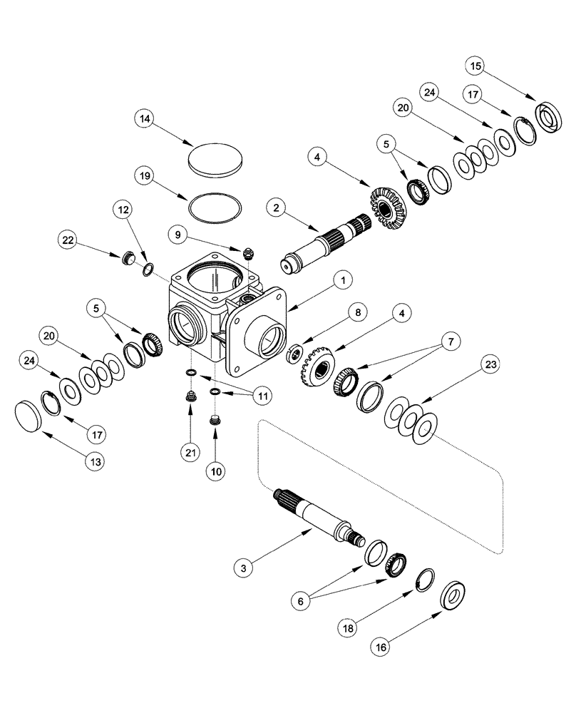 Схема запчастей Case IH 420 TIER 3 - (09A-04) - GEARBOX - DRUM DRIVE - LEFT HAND (13) - PICKING SYSTEM