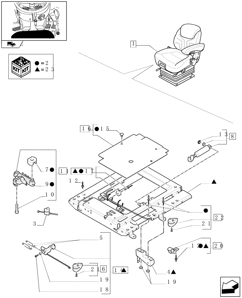 Схема запчастей Case IH PUMA 115 - (1.93.3/ C[04]) - "GRAMMER" DELUXE AIR SUSPENSION SEAT, W/BELTS AND W/SWITCH - BREAKDOWN (10) - OPERATORS PLATFORM/CAB