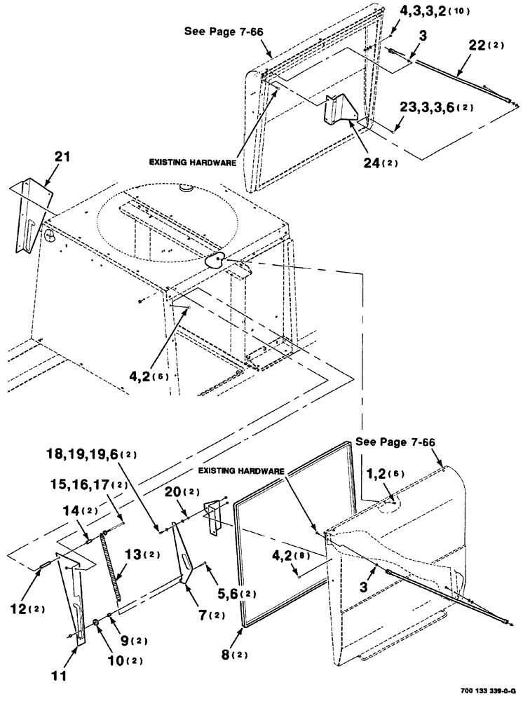 Схема запчастей Case IH 8880 - (07-064) - DOOR MOUNTING ASSEMBLIES (90) - PLATFORM, CAB, BODYWORK AND DECALS