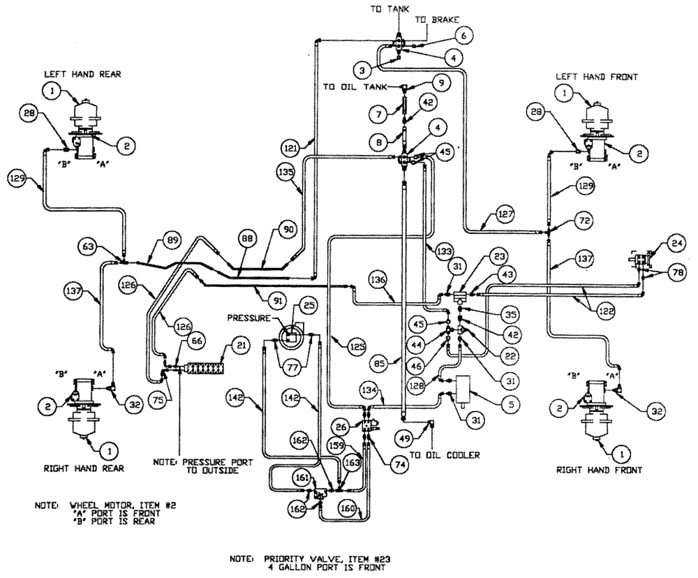 Схема запчастей Case IH PATRIOT 150 - (06-002) - HYDRAULIC PLUMBING - BASIC UNIT Hydraulic Plumbing