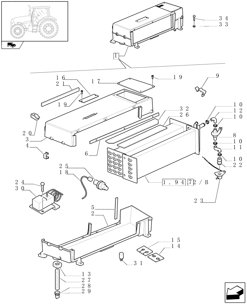 Схема запчастей Case IH PUMA 140 - (1.94.2/ A) - AIR CONDITIONING BREAKDOWN - C5941 (10) - OPERATORS PLATFORM/CAB