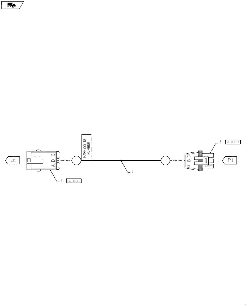 Схема запчастей Case IH 4430 - (55.100.49) - EXTENSION HARNESS FOR 3RD AND 4TH SECTION ON 6 SECTION LO-FLOW BOOM (55) - ELECTRICAL SYSTEMS