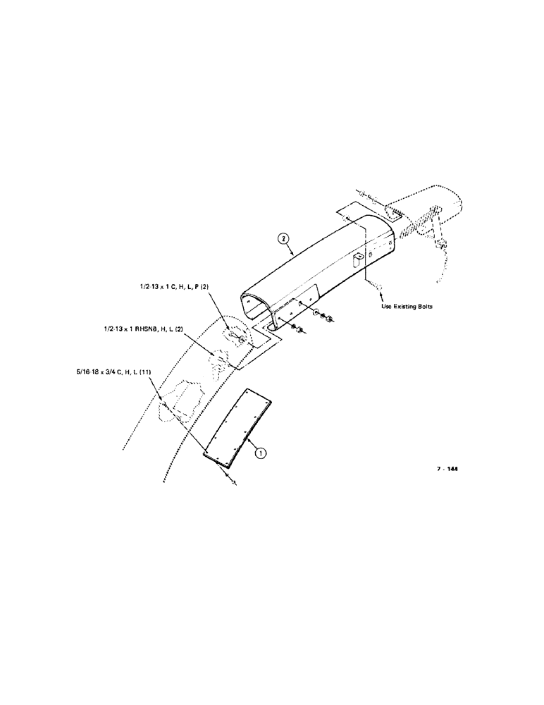 Схема запчастей Case IH 8730 - (62) - HORIZONTAL SPOUT EXTENSION KIT, 26" (70) - EJECTION