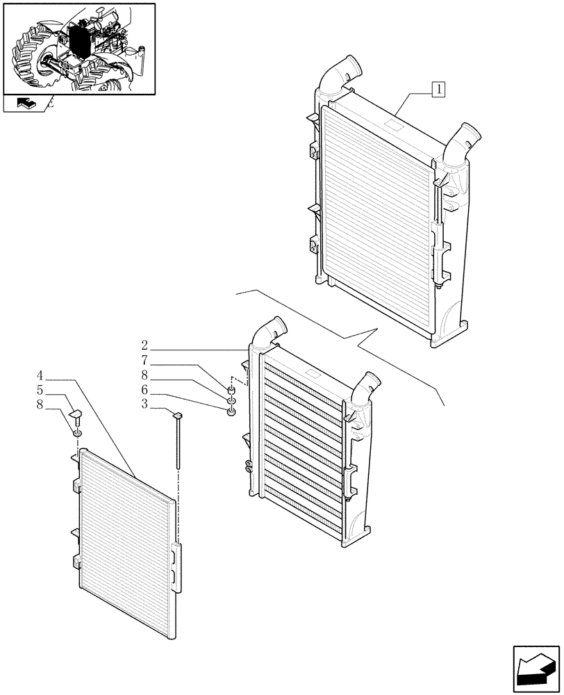 Схема запчастей Case IH PUMA 115 - (1.17.0/ A) - INTERCOOLER AND CONDENSER - BREAKDOWN (02) - ENGINE EQUIPMENT