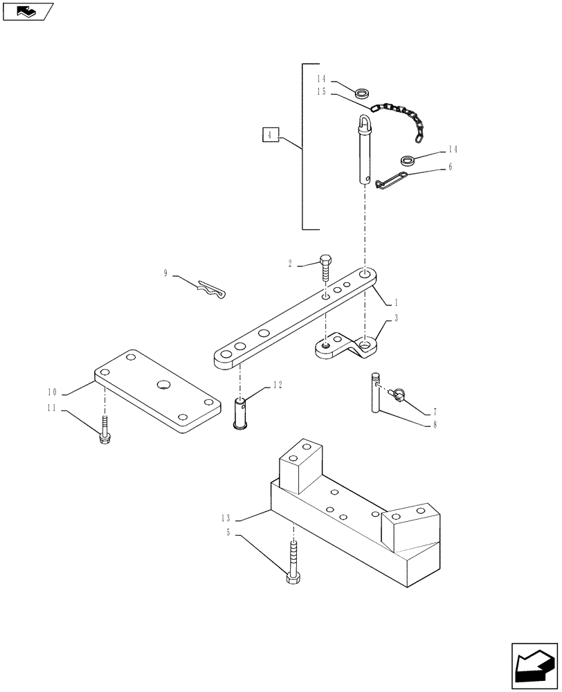 Схема запчастей Case IH PUMA 130 - (37.100.05) - VAR - 331918 - SWINGING DRAWBAR FOR SLIDER TOW HOOK - (ITALY) (37) - HITCHES, DRAWBARS & IMPLEMENT COUPLINGS