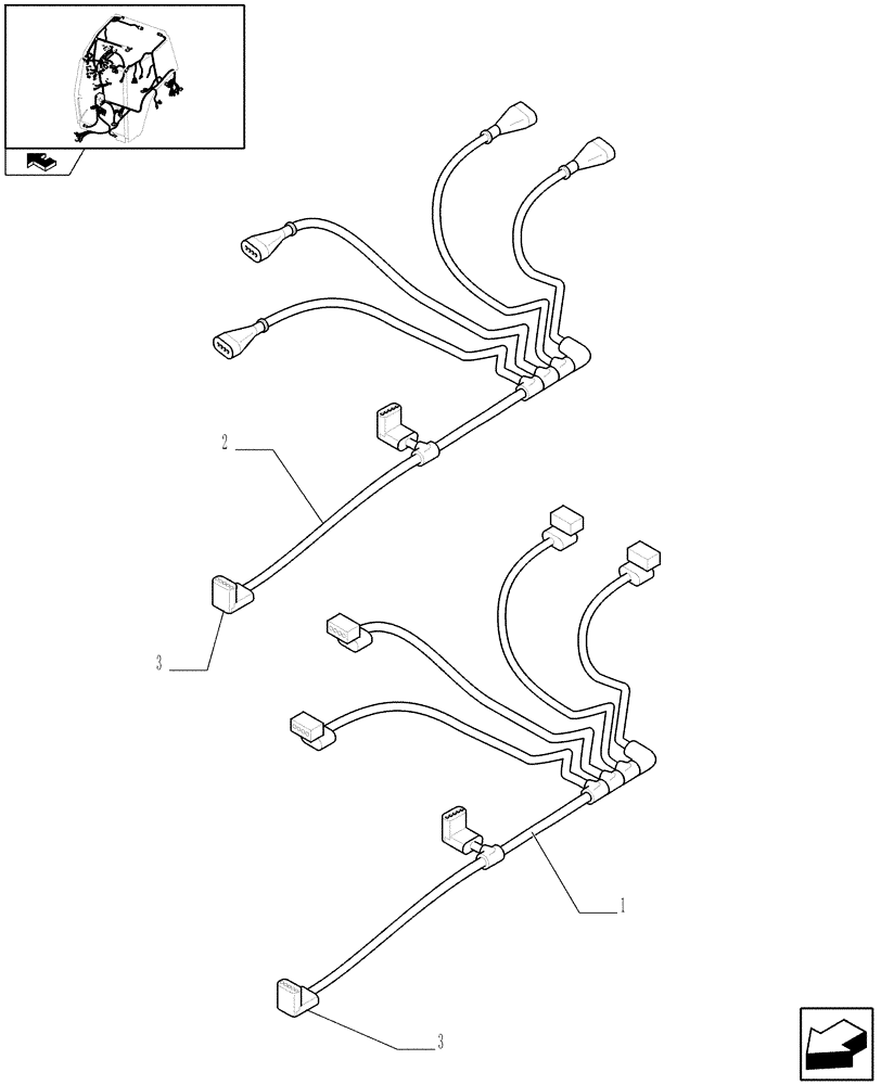 Схема запчастей Case IH PUMA 140 - (1.91.4/04) - ELECTRONIC MID MOUNTED VALVES - HARNESS (VAR.330560-330561-330562-332821-333821-334821) (10) - OPERATORS PLATFORM/CAB