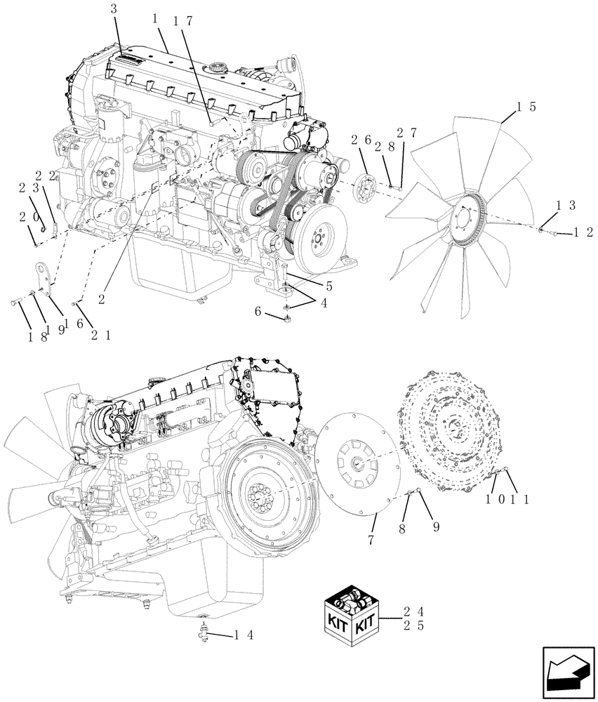 Схема запчастей Case IH 8120 - (10.100.01[02]) - COMPLETE ENGINE - 8120/8120(LA) (10) - ENGINE