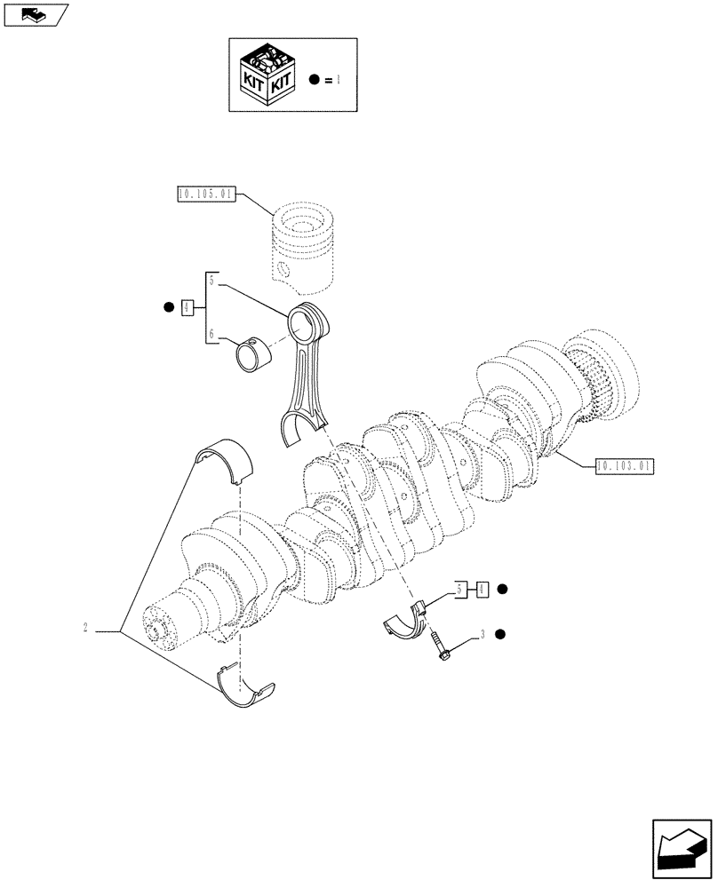 Схема запчастей Case IH PUMA 130 - (10.105.02) - CONNECTING ROD (10) - ENGINE