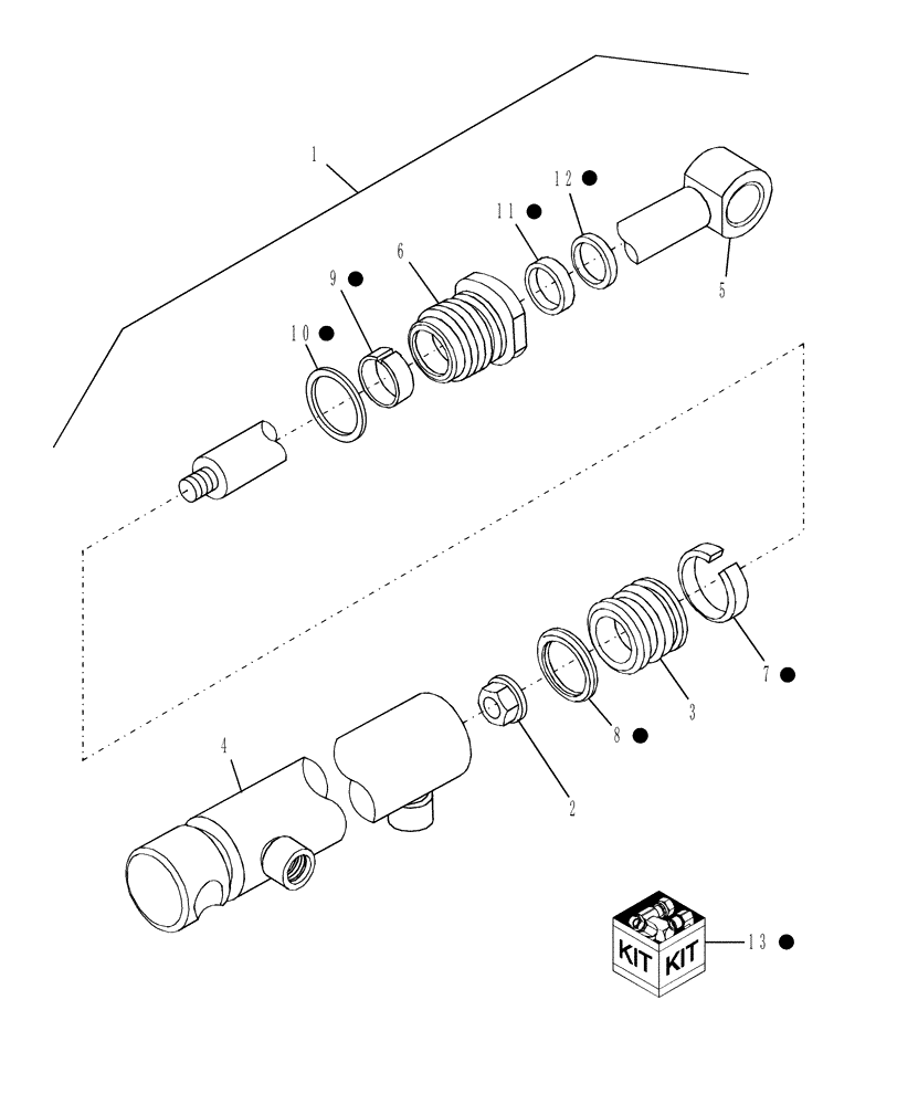 Схема запчастей Case IH L340 - (004) - LIFT CYLINDER 