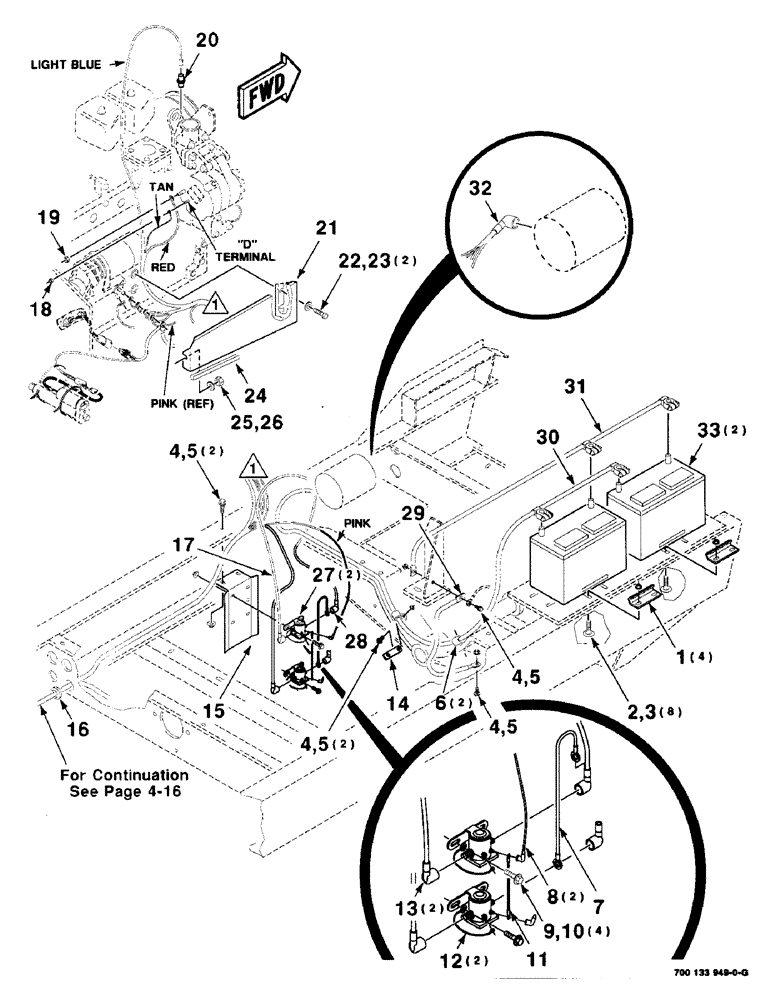 Схема запчастей Case IH 8850 - (04-26) - ENGINE WIRING ASSEMBLY, BATTERY CABLES, SERIAL NUMBER CFH0099165 AND LATER (04) - ELECTRICAL SYSTEMS