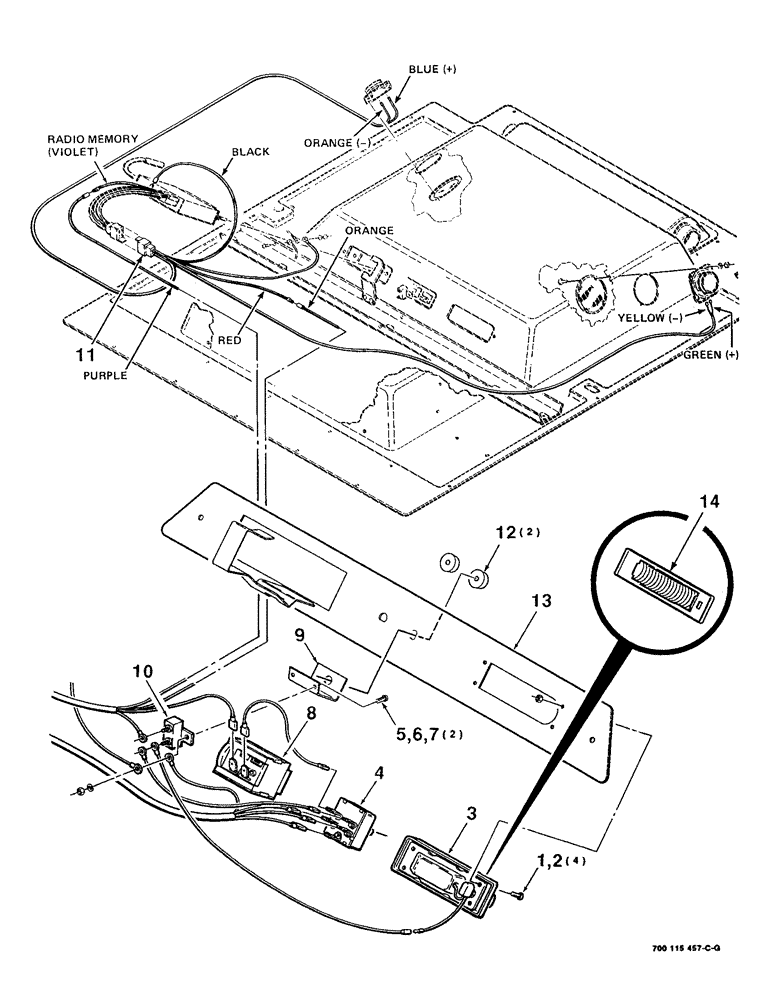 Схема запчастей Case IH 8830 - (4-18) - BLOWER CONTROL PANEL ASSEMBLY (04) - ELECTRICAL SYSTEMS